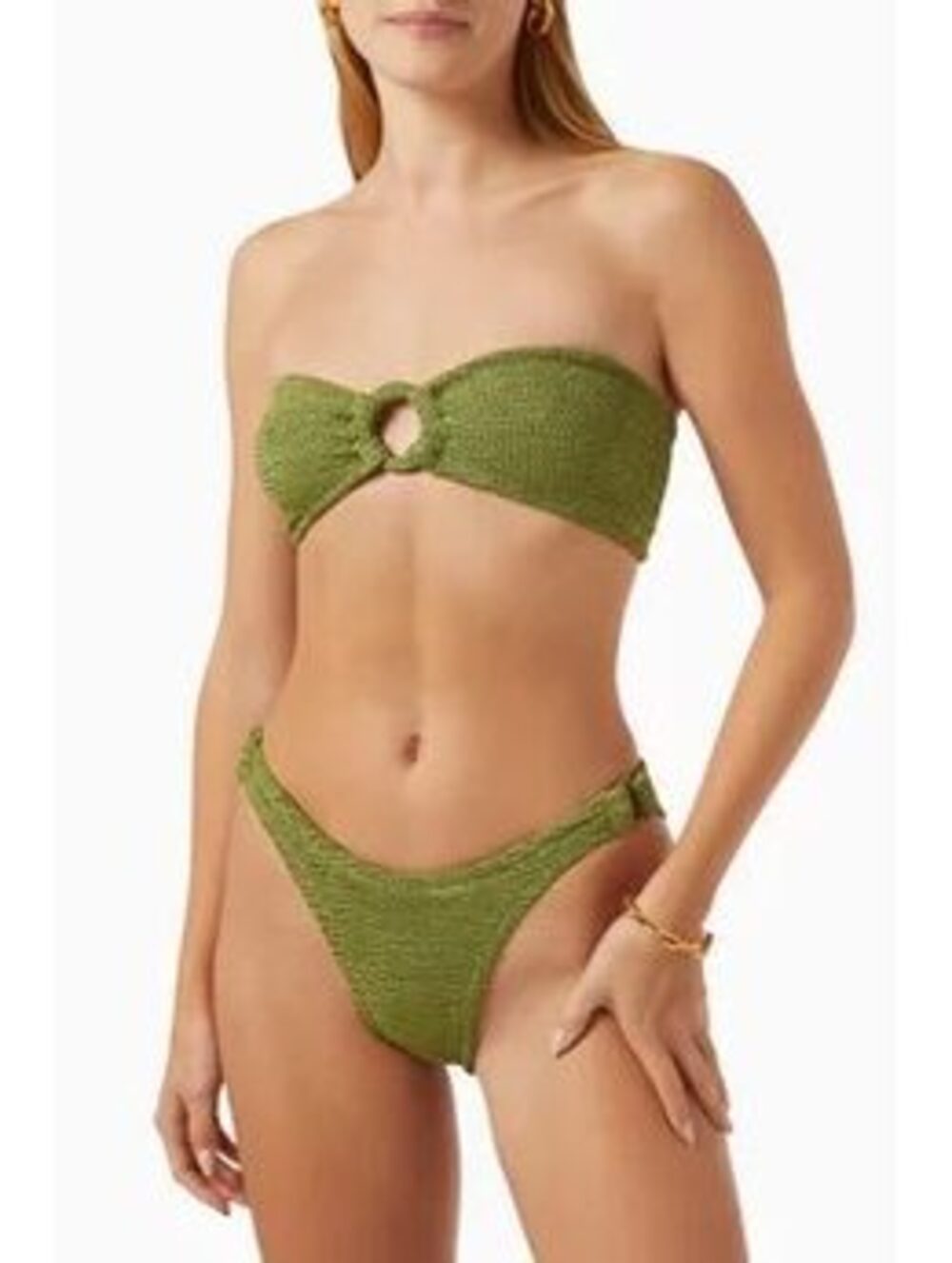 Hunza G Gloria Bandeau Bikini Set in Original Crinkle